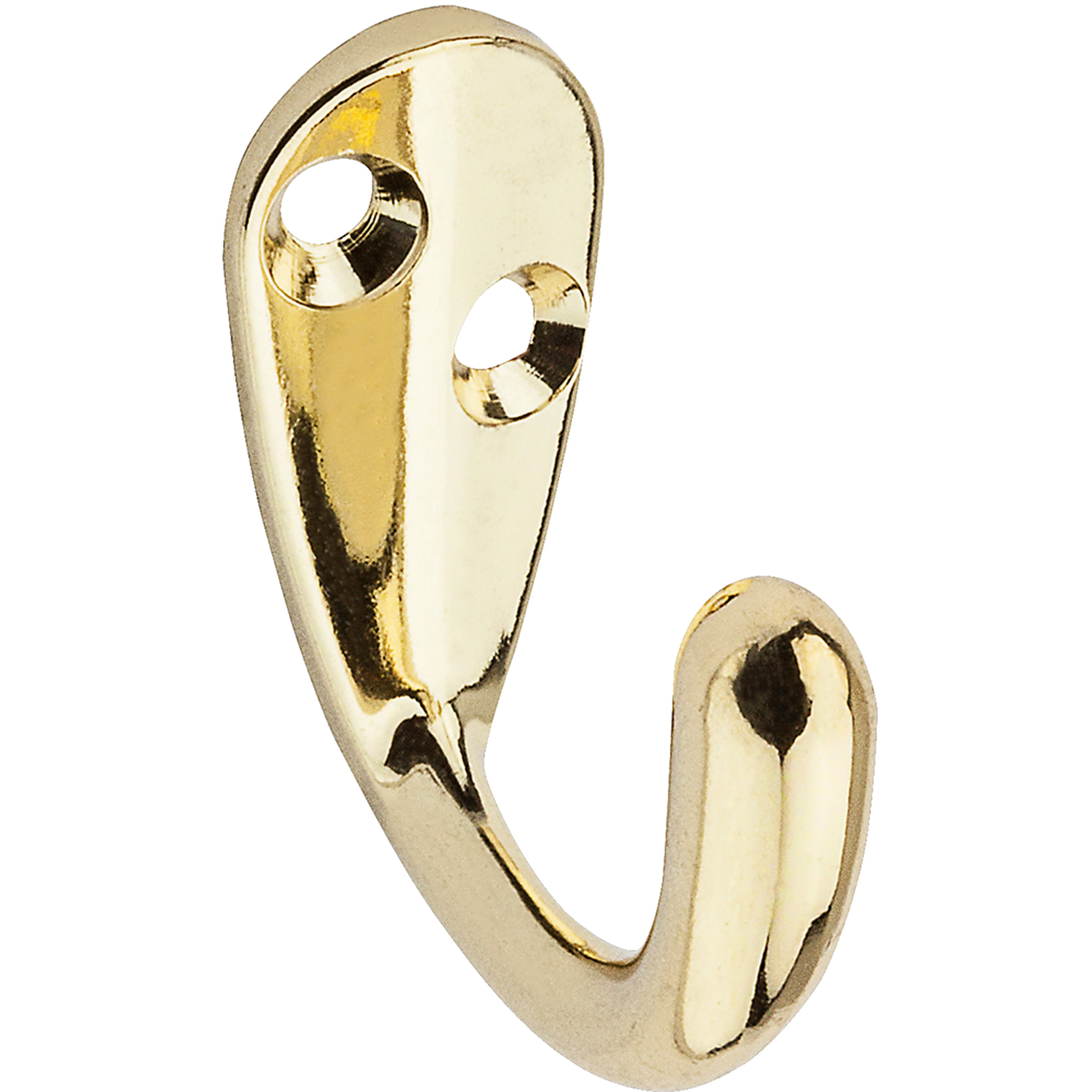 Flexible National Hardware Brass Single Clothes Hook 2-Pack High-Quality