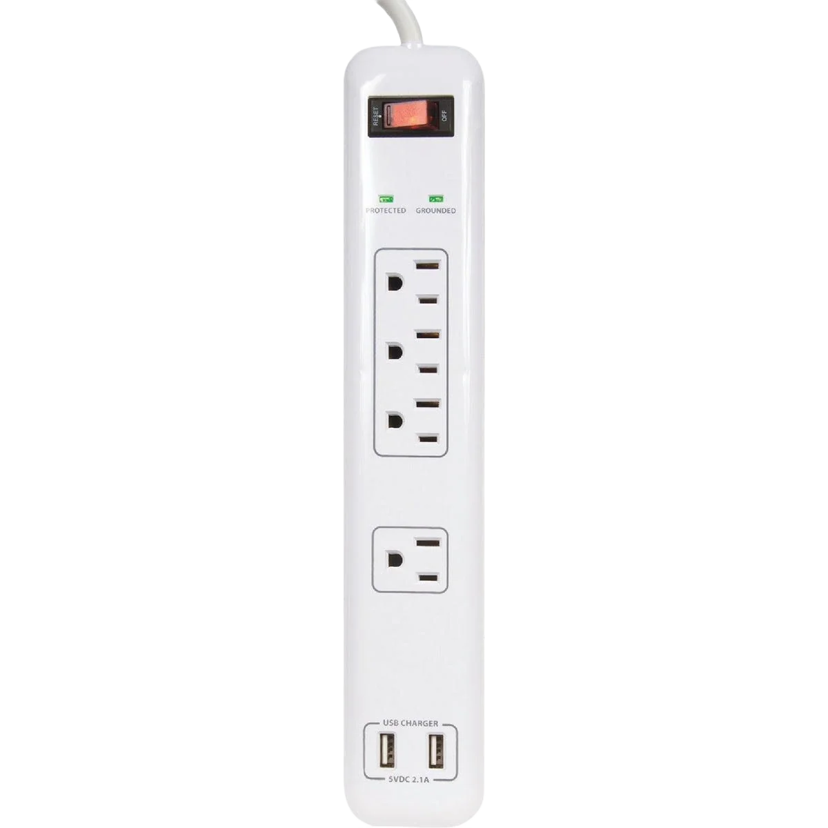 Safe Prime Wire Cable Surge Protector Strip with USB Charger Casual