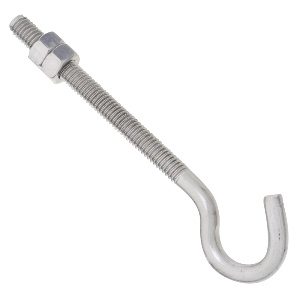 Long-Lasting National Hardware 5 16 x 5 Stainless Steel Hook Bolt with Hex Nuts Fashionable