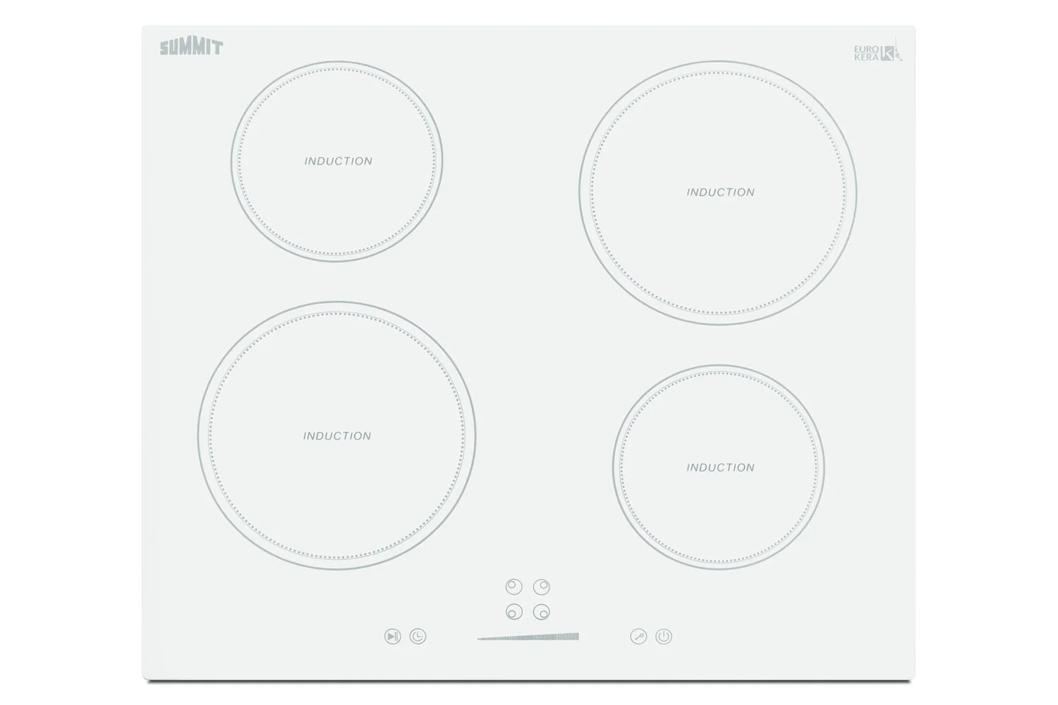 Detailed 24 Wide 208-240V 4-Zone Induction Cooktop Traditional