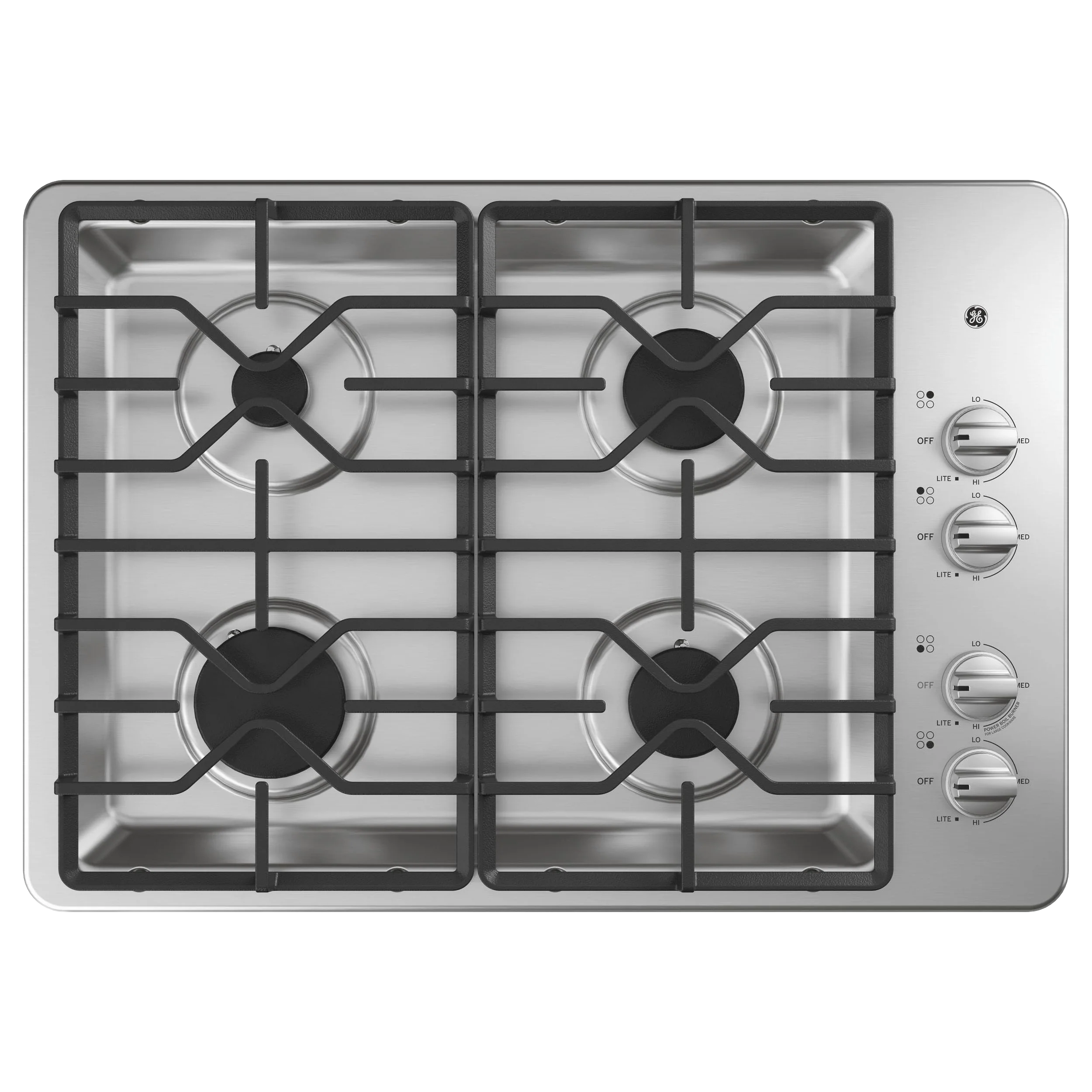 Convenient GE® 30 Built-In Gas Cooktop with Dishwasher-Safe Grates Contemporary