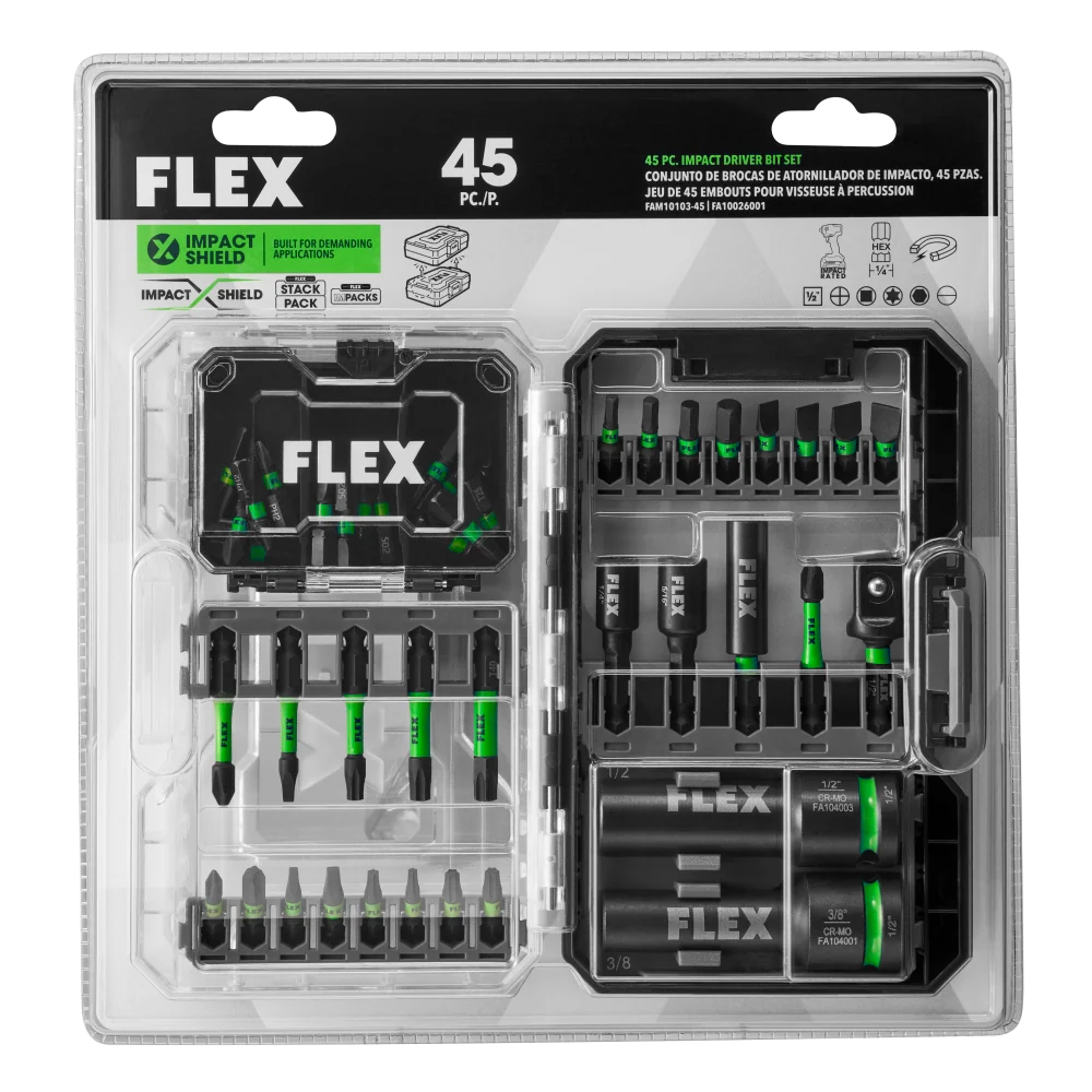 Contemporary FLEX Impacks 45Pc. Impact Driver Bit Set Casual
