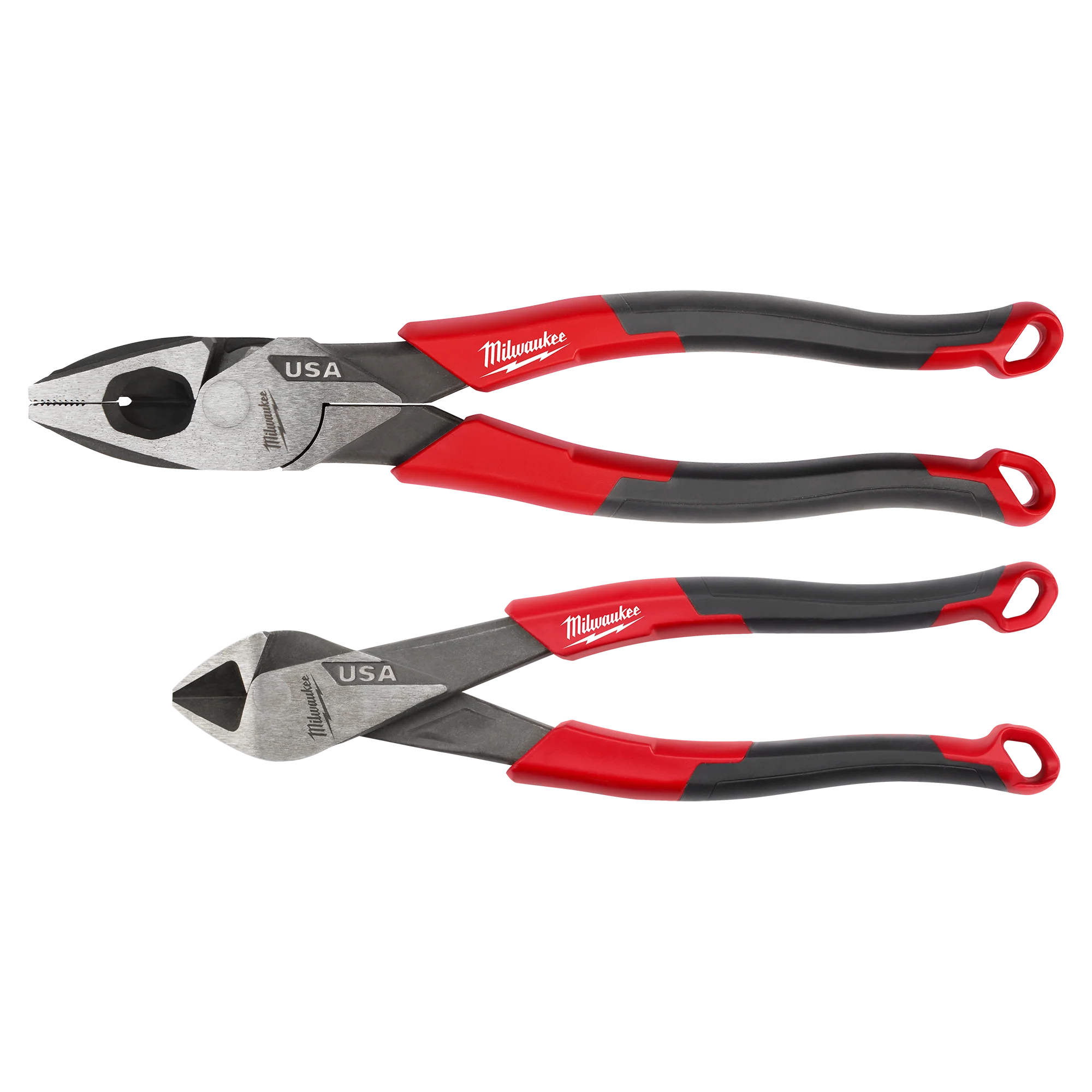 Easy-to-Use Milwaukee 2 PC. Comfort Grip Cutting Pliers Set USA Durable