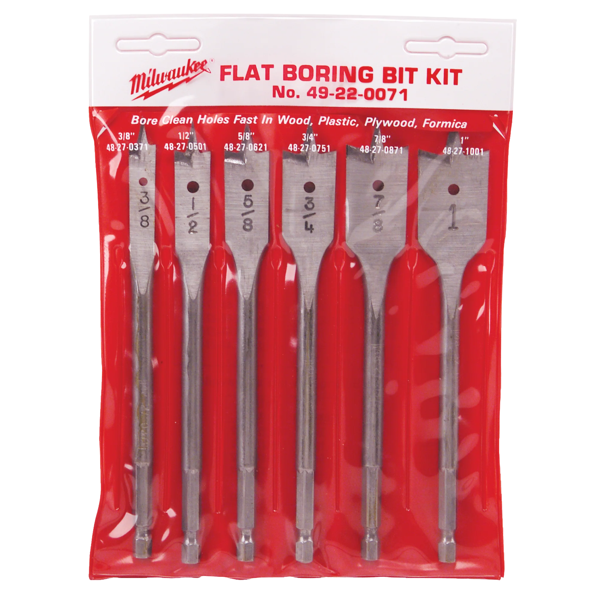 Convenient Milwaukee 6PC Flat Boring Bit 6 Universal Set Practical