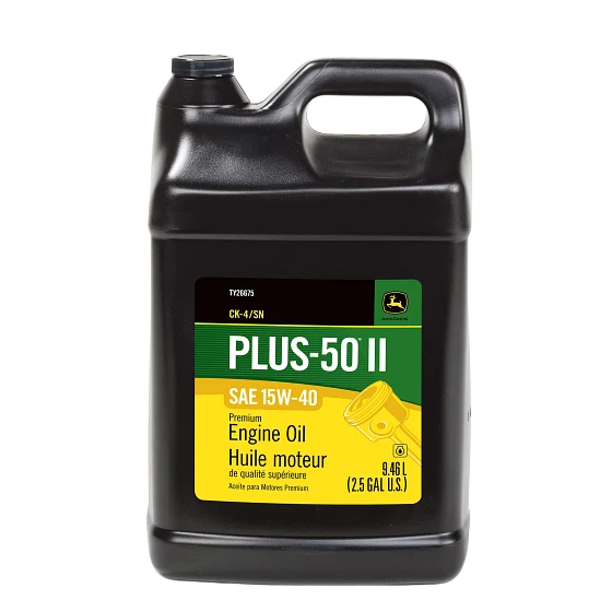 Elegant John Deere TY26675 Premium Engine Oil Plus-50™ II SAE 15W-40 API CK4 SN 2.5 Gallon 2-Pack Reliable