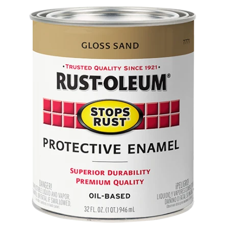 Fine Crafted Rust-Oleum Stops Rust Glossy Sand Protective Enamel Brush-On Paint 1 Qt. Optimized