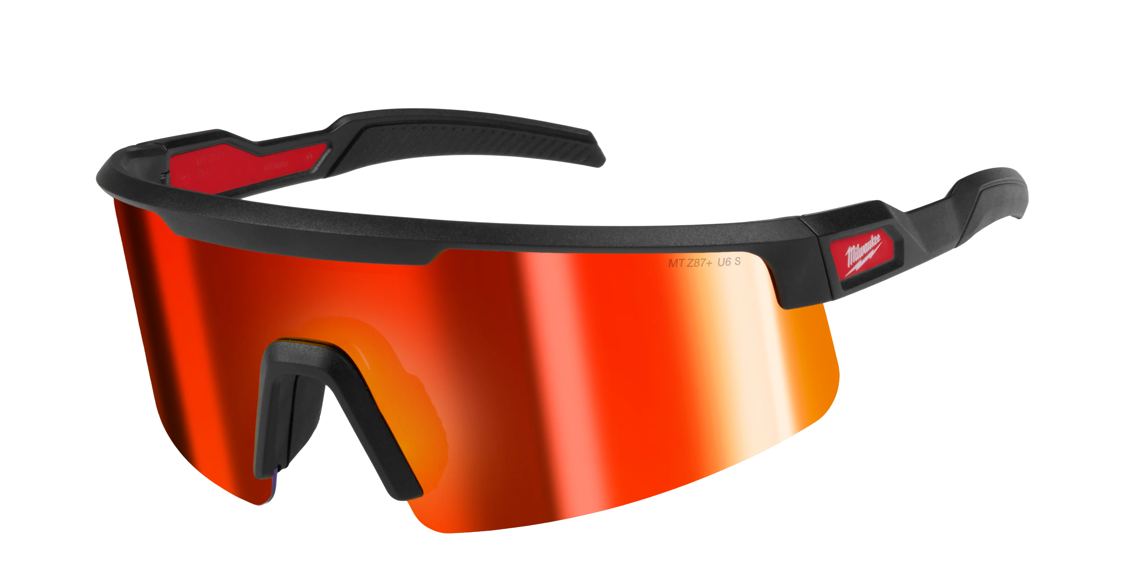 Expertly Made Milwaukee Wrap Around Safety Glasses – Red Mirrored Anti-Scratch Lenses Fast