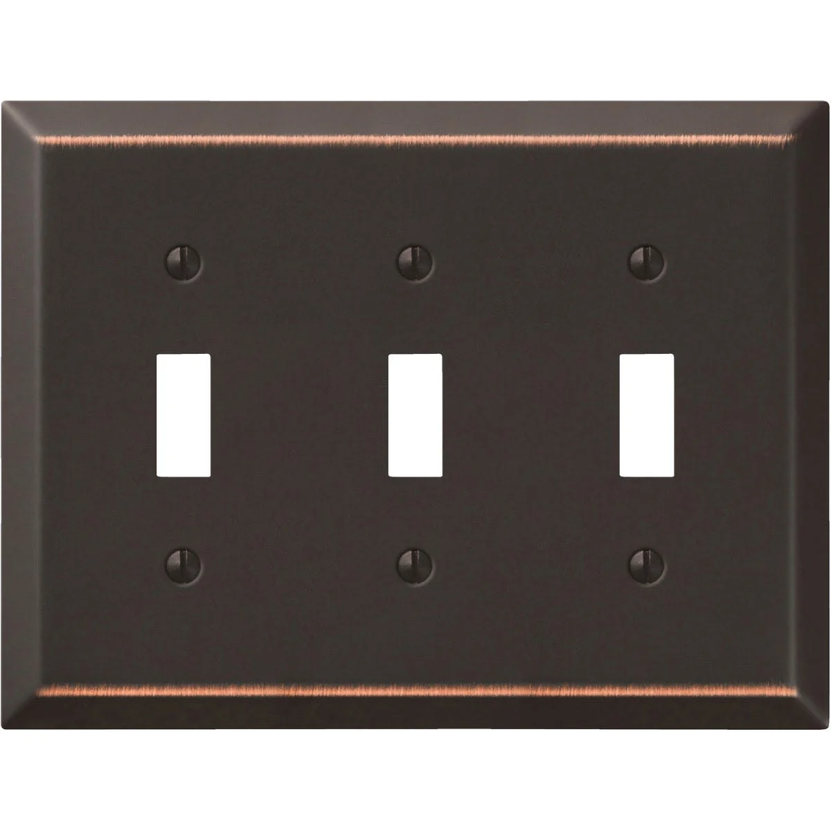 Top-Quality Amerelle Stamped Steel 3-Gang Toggle Switch Wall Plate Aged Bronze Consistent