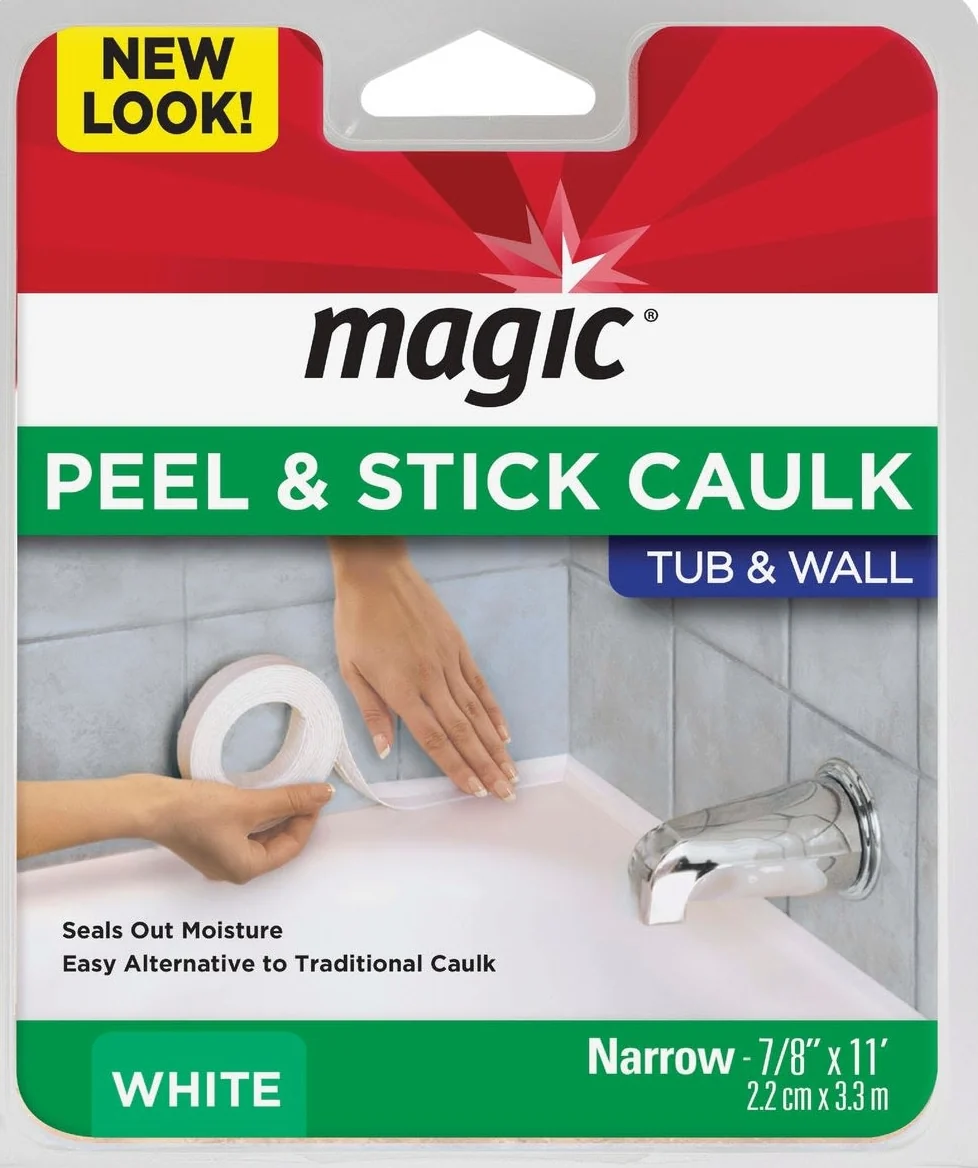 Reusable White Shower Wall Caulk Strip 7 8 x 11 ft. Original Design