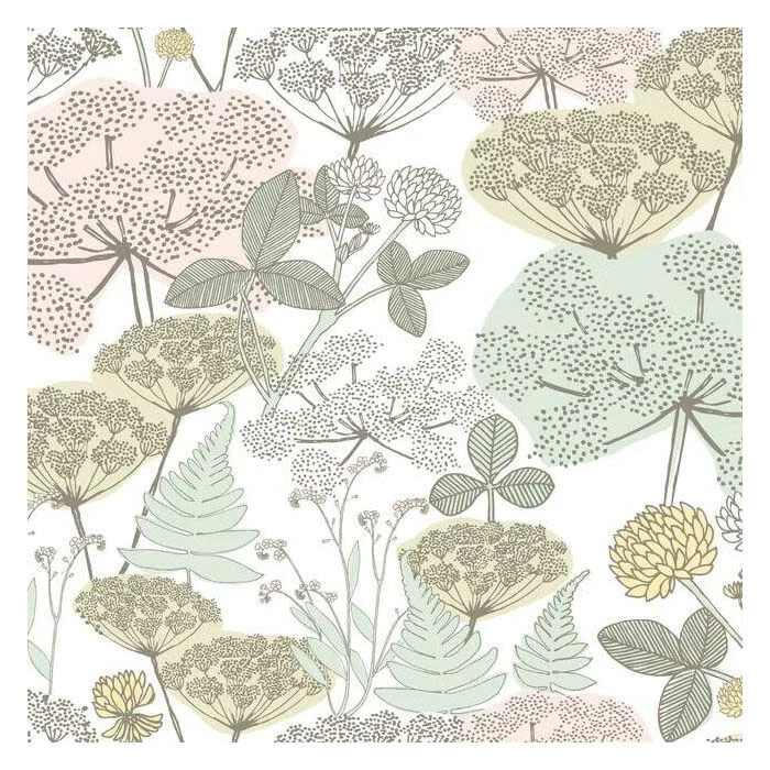 Artisan RoomMates Pink and Green Niittypolku Peel Stick Wallpaper Official
