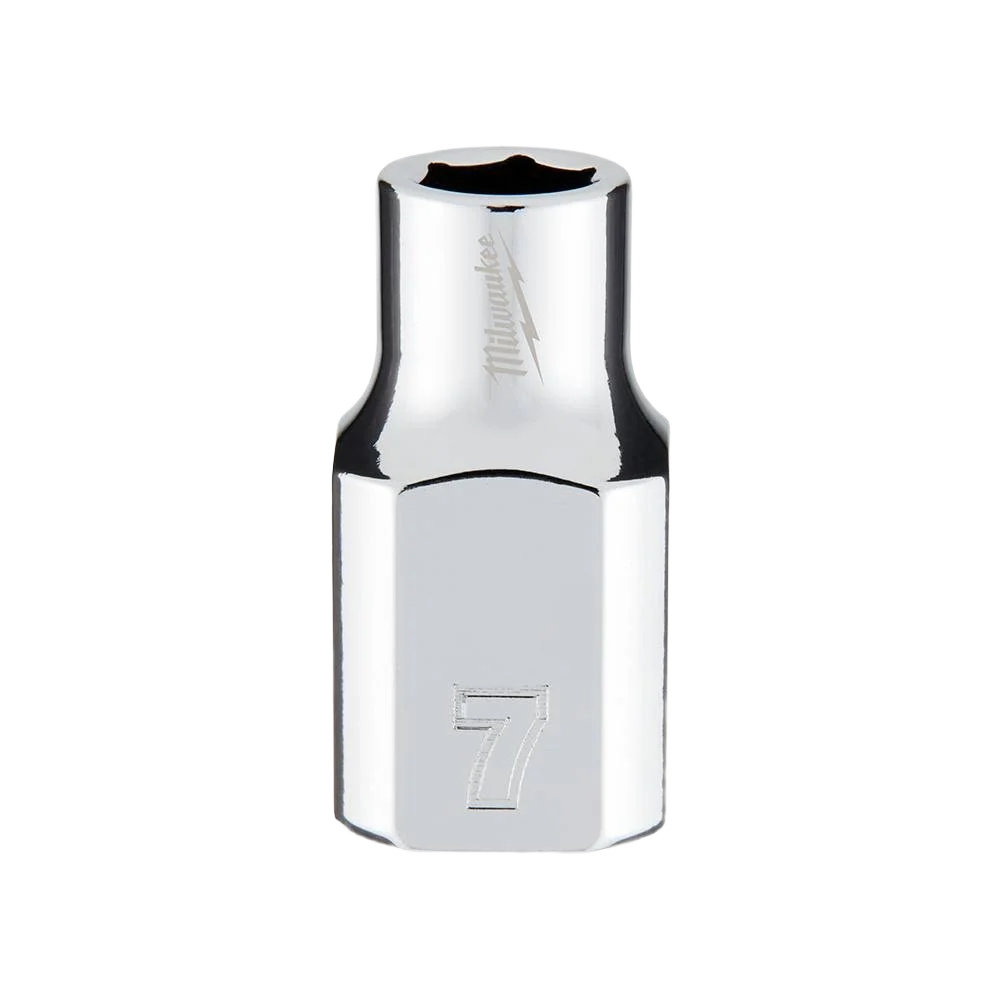 High-Quality Milwaukee 3 8 Drive 7-mm 6-Point Socket w FOUR FLAT™ Sides Optimized