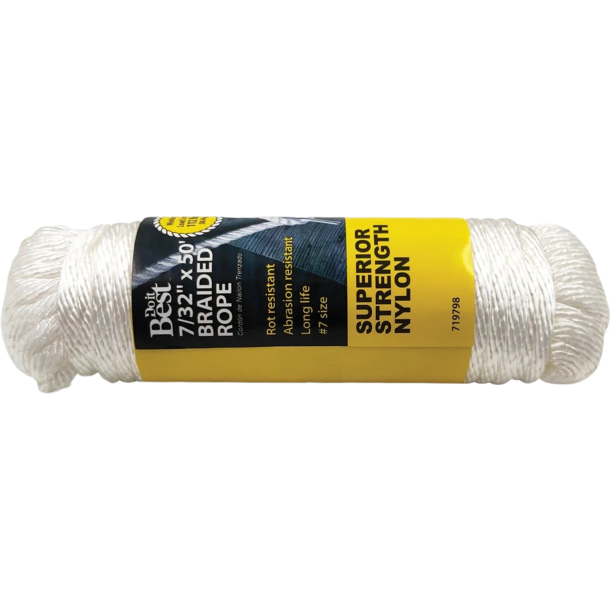 Comfortable Do it White Braided Nylon Packaged Rope 7 32 In. x 50 Ft. Easy-to-Use