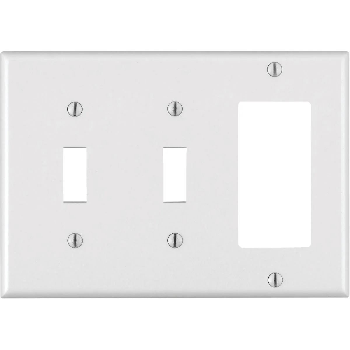 Casual Leviton Decora 3-Gang 2-Toggle White Thermoset Rocker Wall Plate Professional