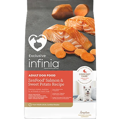 Breathable Exclusive Infinia ZenFood Salmon Sweet Potato Dry Dog Food 15 lb. Environmentally Friendly