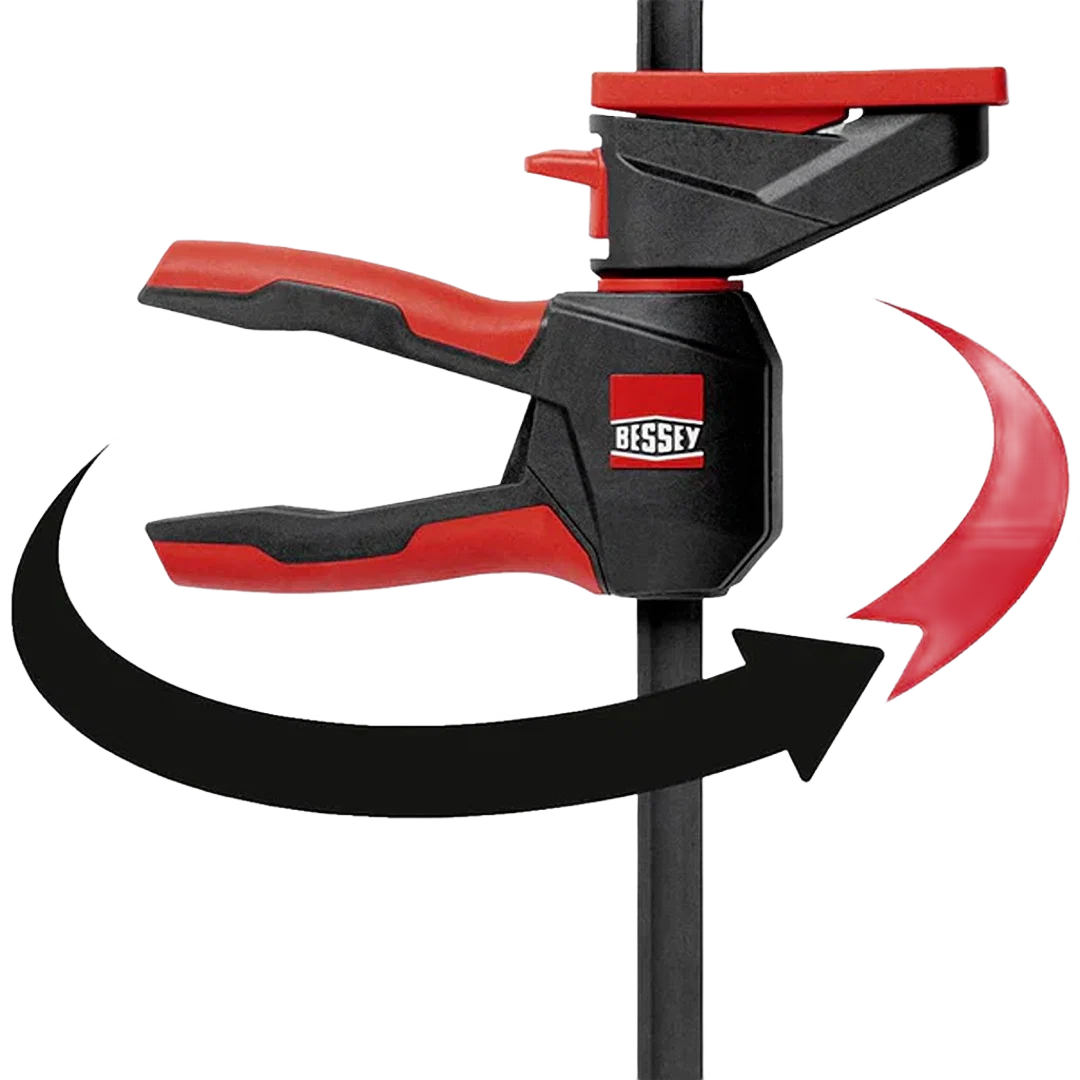 Premium BESSEY Tools 12 One Handed Trigger Clamps with 360° Rotating Handle 2 Pack Solid