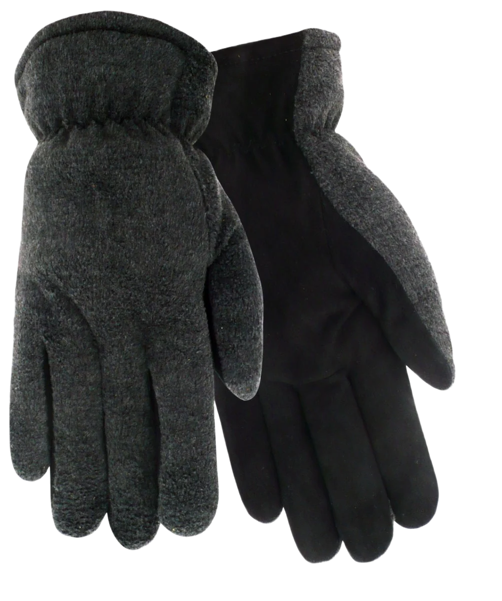Secure Red Steer Large Fleece Thermal Lined Deerskin Gloves High-End