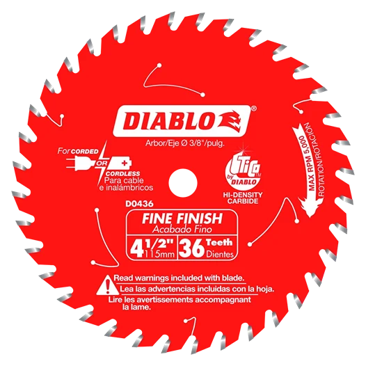 Modern Diablo 4-1 2-In. 36-Tooth Fine Finish Saw Blade Reusable