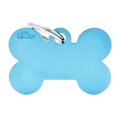 Sophisticated MyFamily Large Light Blue Bone ID Tag Optimized