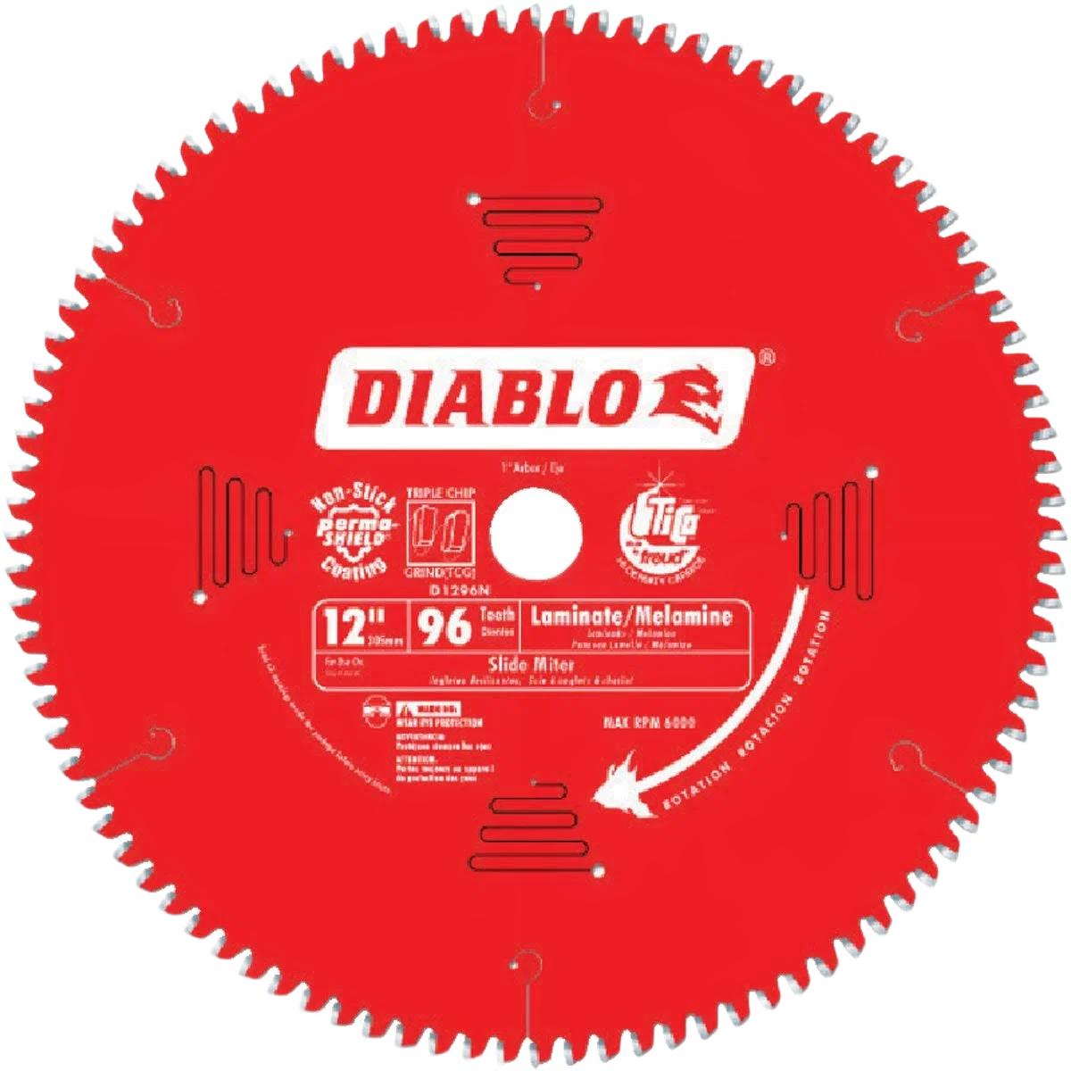 Recyclable Diablo 12-In. 96-Tooth Medium Aluminum Saw Blade Smart