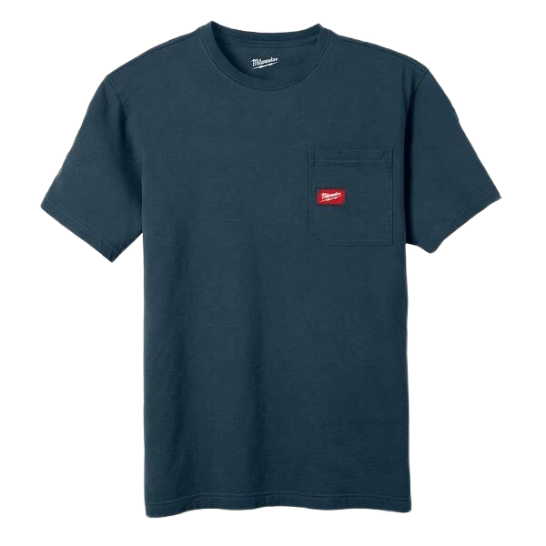 Organic Milwaukee GRIDIRON™ Pocket T-Shirt – Short Sleeve Blue L Smart