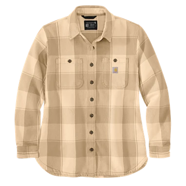 Unique Carhartt XL Women’s Oat Milk Rugged Flex reg Loose Fit Duck Overshirt Casual