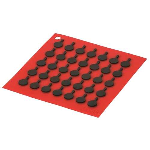 Flexible Lodge Red Silicone Square Trivet World-Class