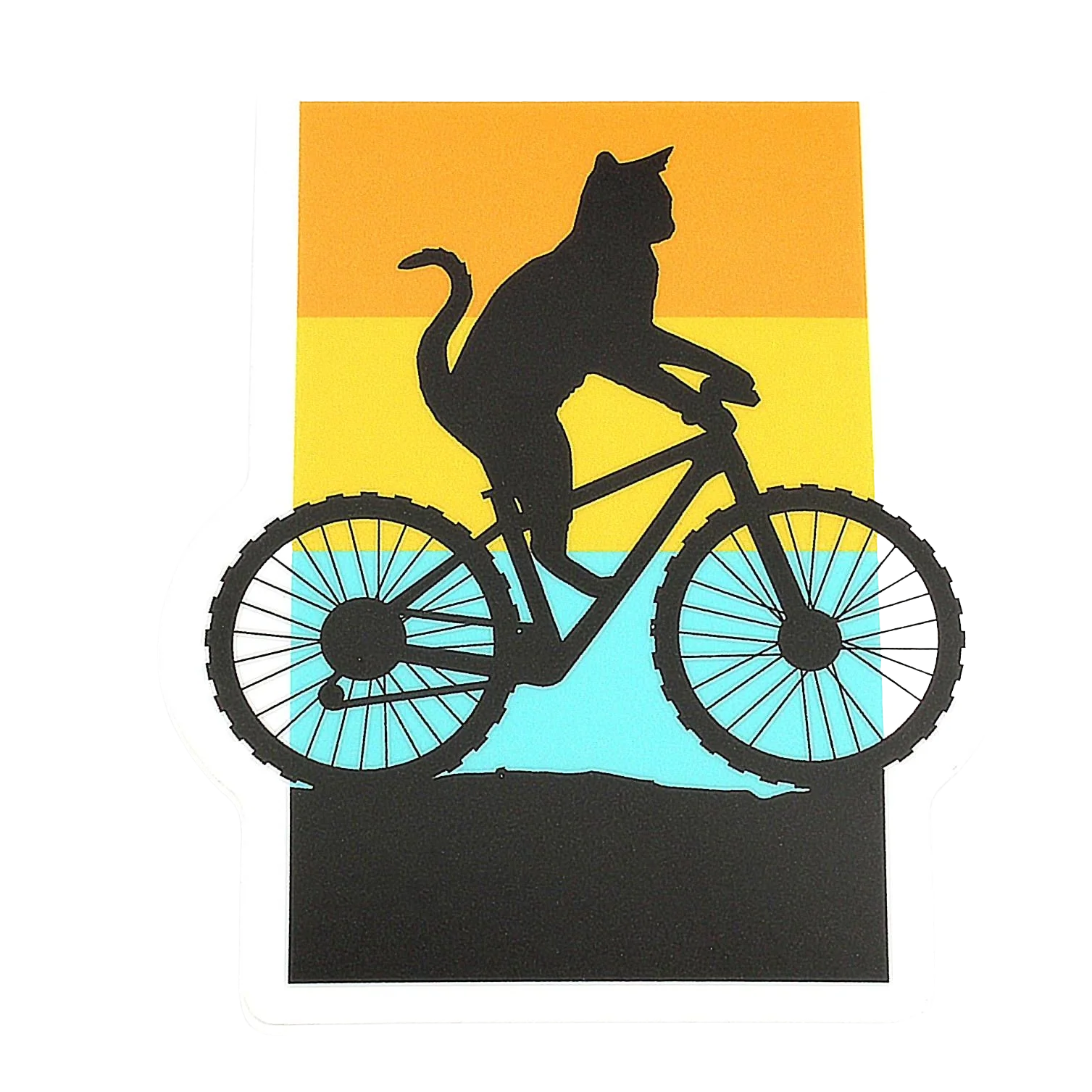 Relaxed Stickers Northwest Cat Riding Bike Sticker Powerful