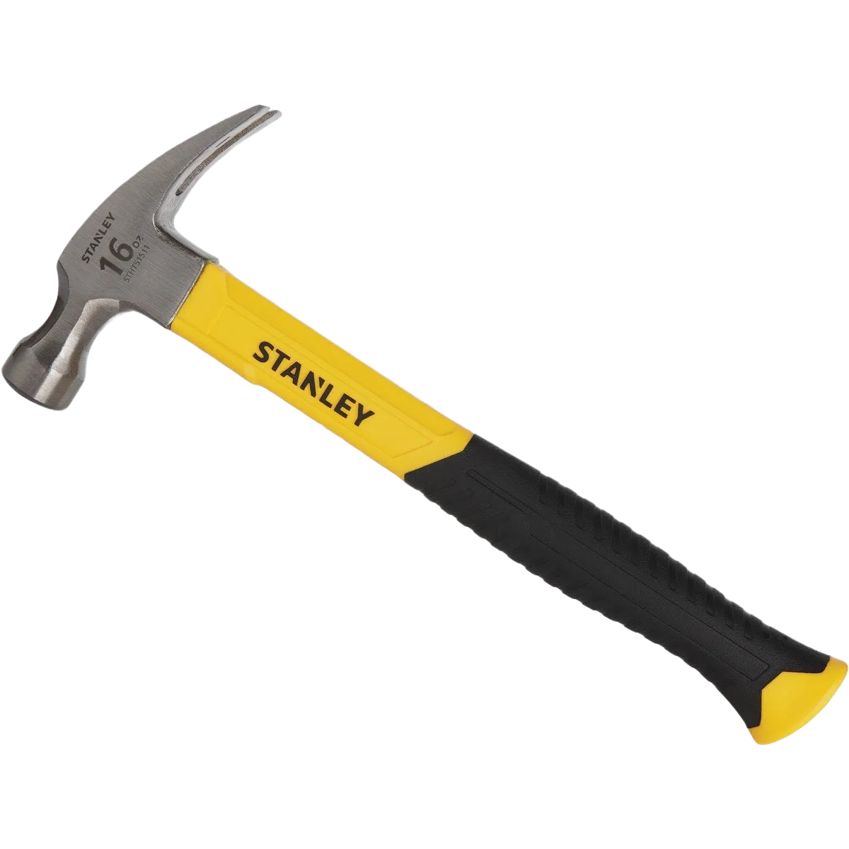 Green Stanley 16 oz. Smooth Face Rip Claw Hammer with Fiberglass Handle Innovative