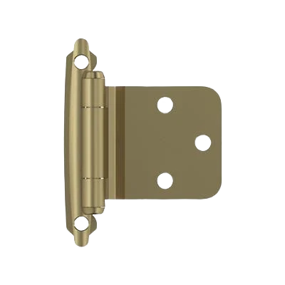 Fine Amerock Varying Overlay Self-Closing Face Mount Reverse Bevel Golden Champagne Cabinet Hinge Minimalist
