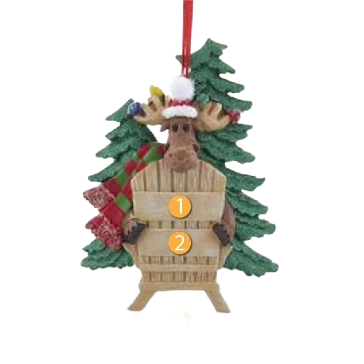 Organic Kurt S. Adler Personalized Moose on Chair Ornament Sustainable