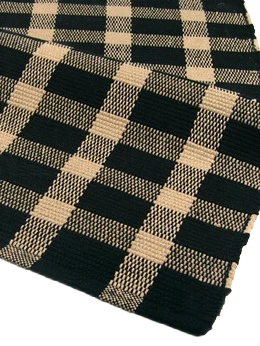 Unique India Overseas Black Tavern Check Rag Rug 2′ x 3′ Sustainable