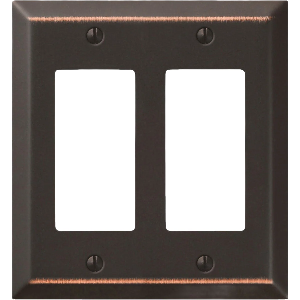 Advanced Amerelle Stamped Steel 2-Gang Rocker Decorator Wall Plate Aged Bronze Fashionable
