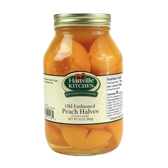 Traditional Hartville Kitchen Old Fashioned Peach Halves 32 oz. Top-Quality