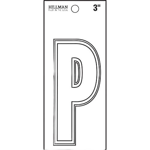Enhanced Hillman 3 in. White Matte Die Cut Vinyl Sticker Thin Letter P Sophisticated