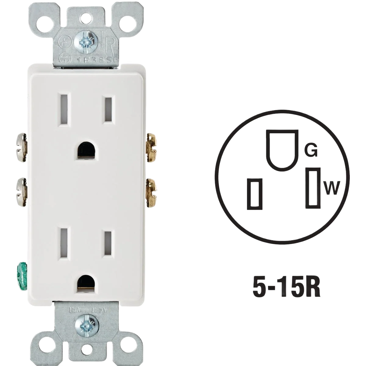 Reusable Leviton Decora 15 Amp White Tamper Resistant Duplex Outlet Premium