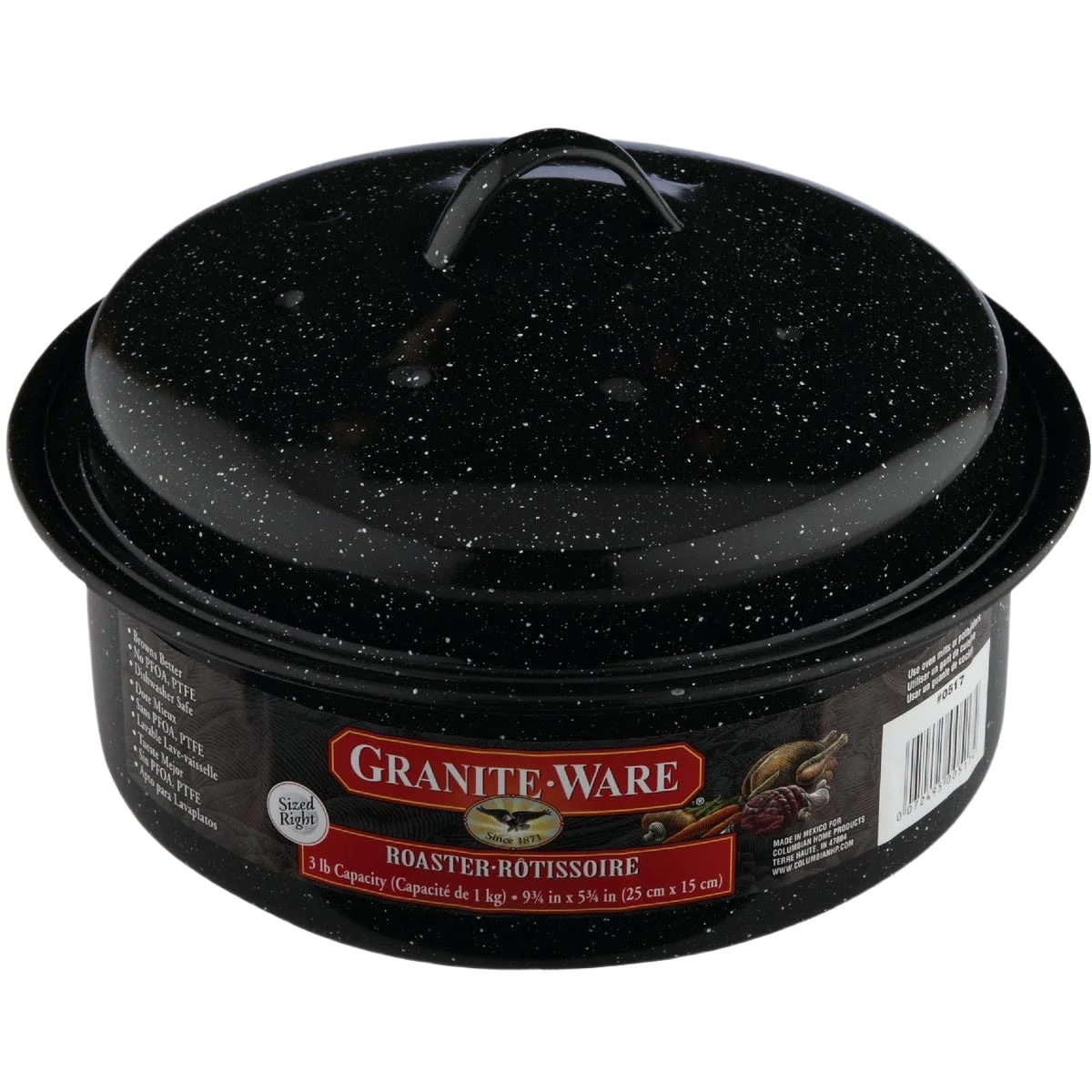 Proven GraniteWare Black Covered Round Roaster 3 lb. High-End