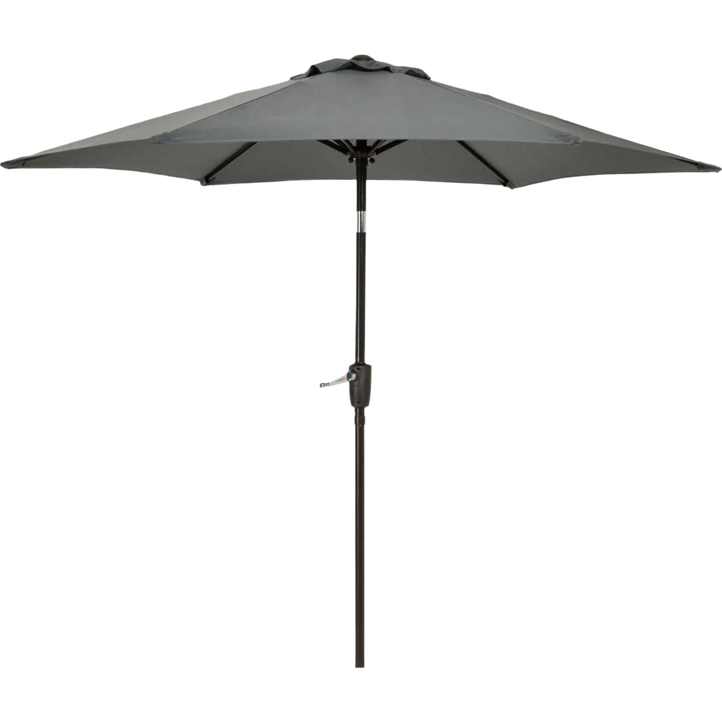 Detailed Outdoor Expressions Aluminum Tilt Crank Gray Patio Umbrella 9 ft. Fine
