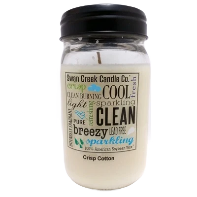 Sophisticated Swan Creek Crisp Cotton Pantry Jar Candle 12 oz. Eco-Friendly