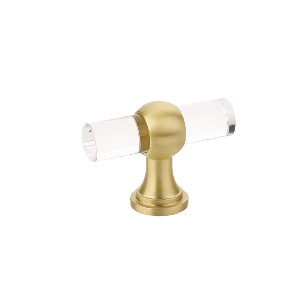 Versatile Schaub Satin Brass Acrylic Lumiere Transitional Adjustable T-Knob World-Class