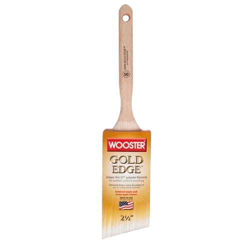 Traditional Wooster Brush 2-1 2 in. Gold Edge Semi-Oval Angle Sash Brush Environmentally Friendly