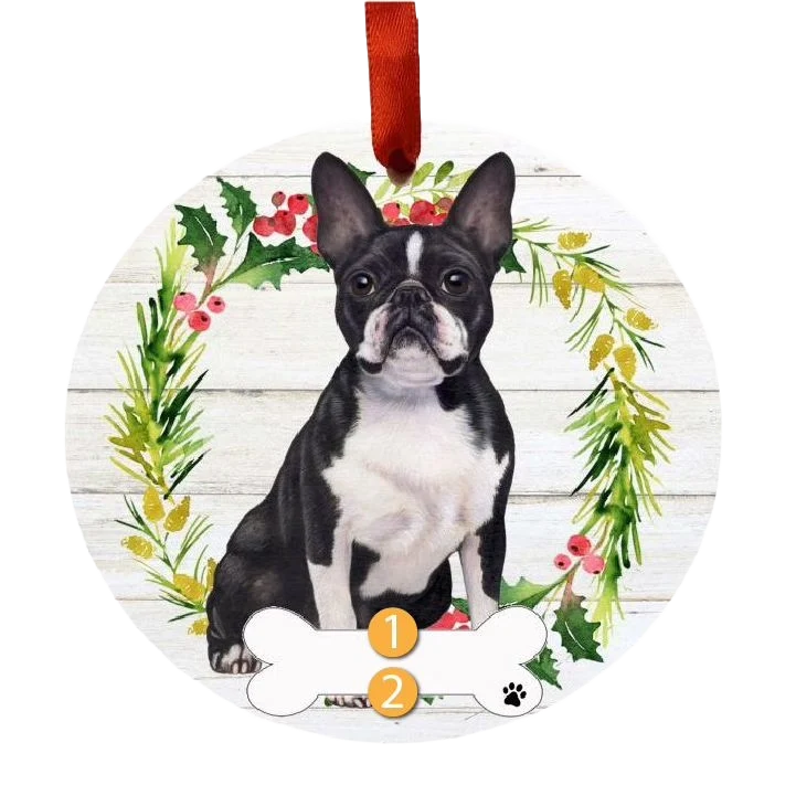 World-Class E S Pets Personalized Boston Terrier Wreath Ornament Soft
