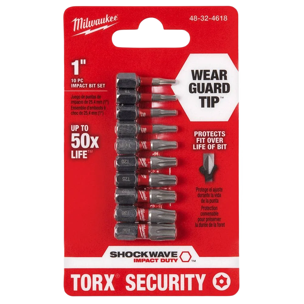 Selected Milwaukee SHOCKWAVE™ 10-PC Security Insert TORX Bits Genuine