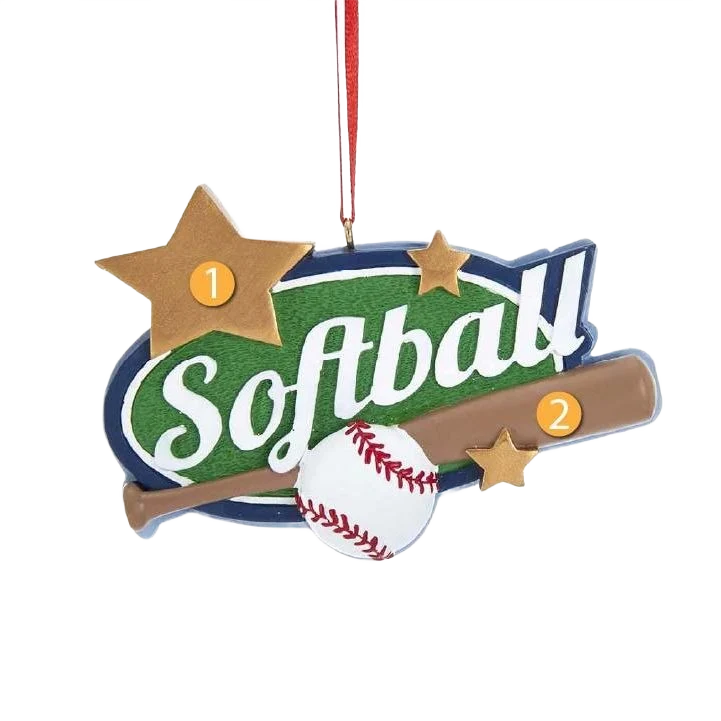 Breathable Kurt S. Adler Personalized Softball Star Ornament Casual