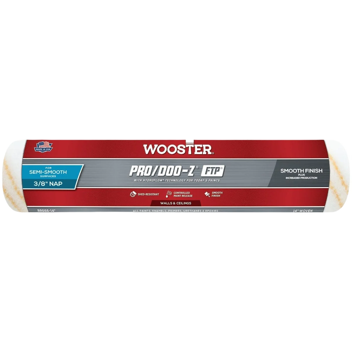Easy-to-Use Wooster Pro DOO-Z FTP Woven Fabric Roller Cover 14 x 3 8 in. Contemporary