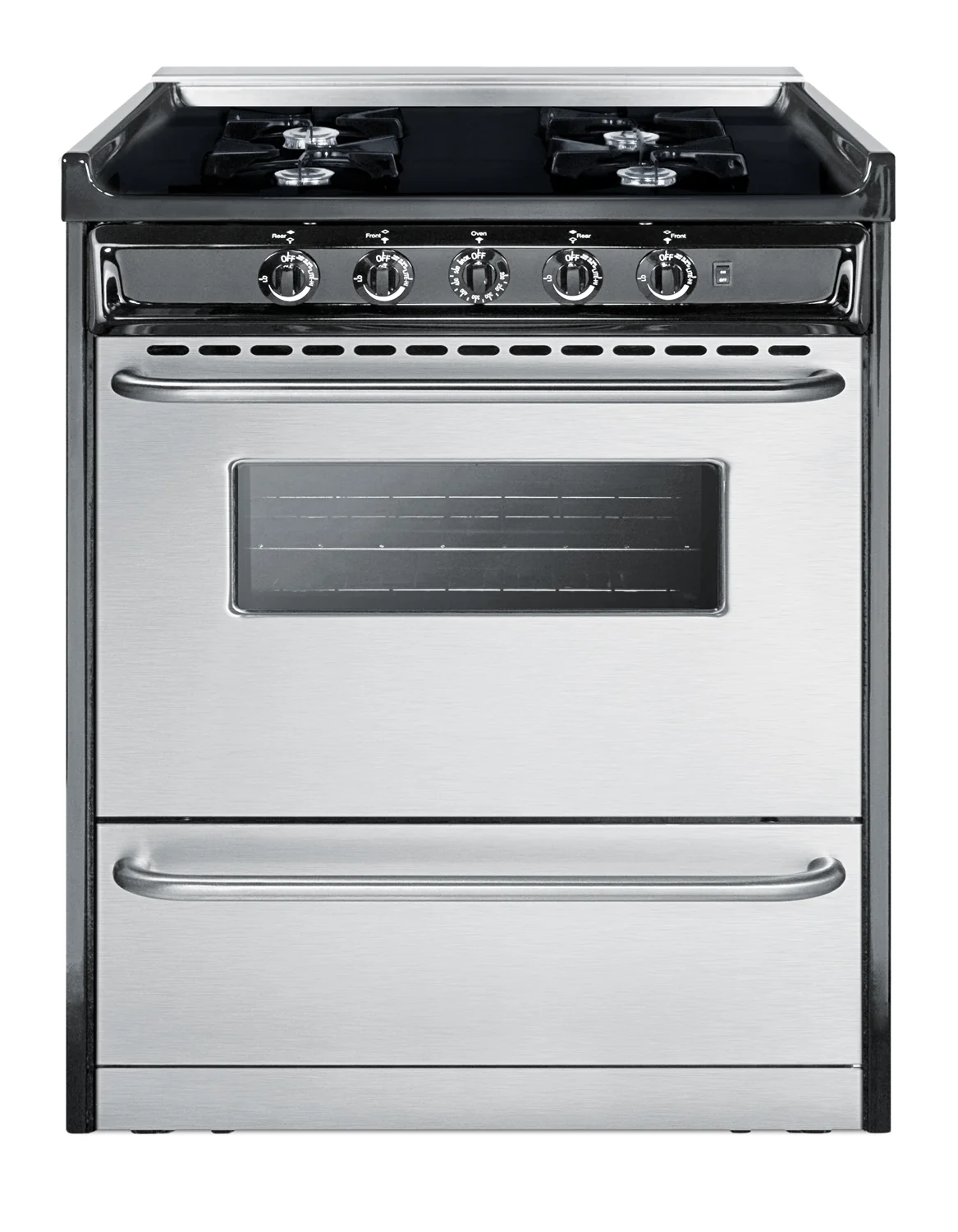 Durable 30 Wide Gas Range Open Burners Long-Lasting