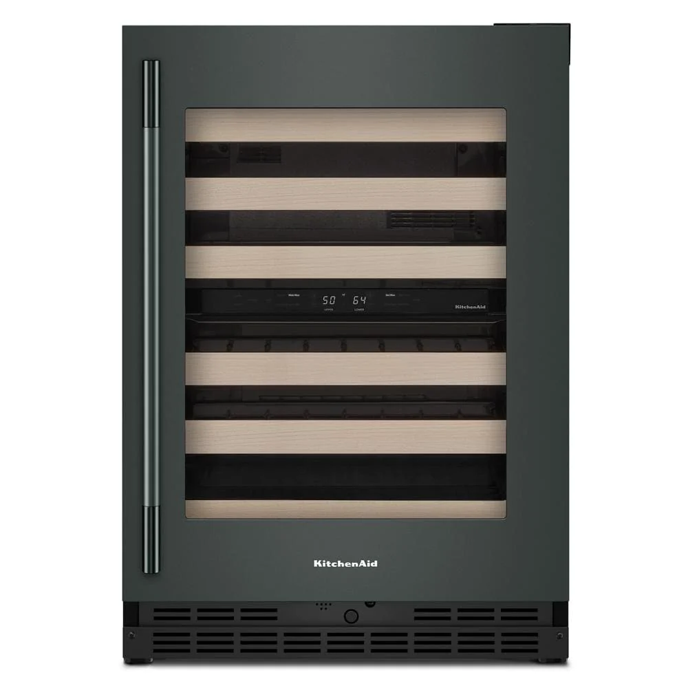 Traditional 24-Inch Undercounter Wine Cellar with 46-Bottle Capacity and Wood-Front Racks in Juniper Premium Material