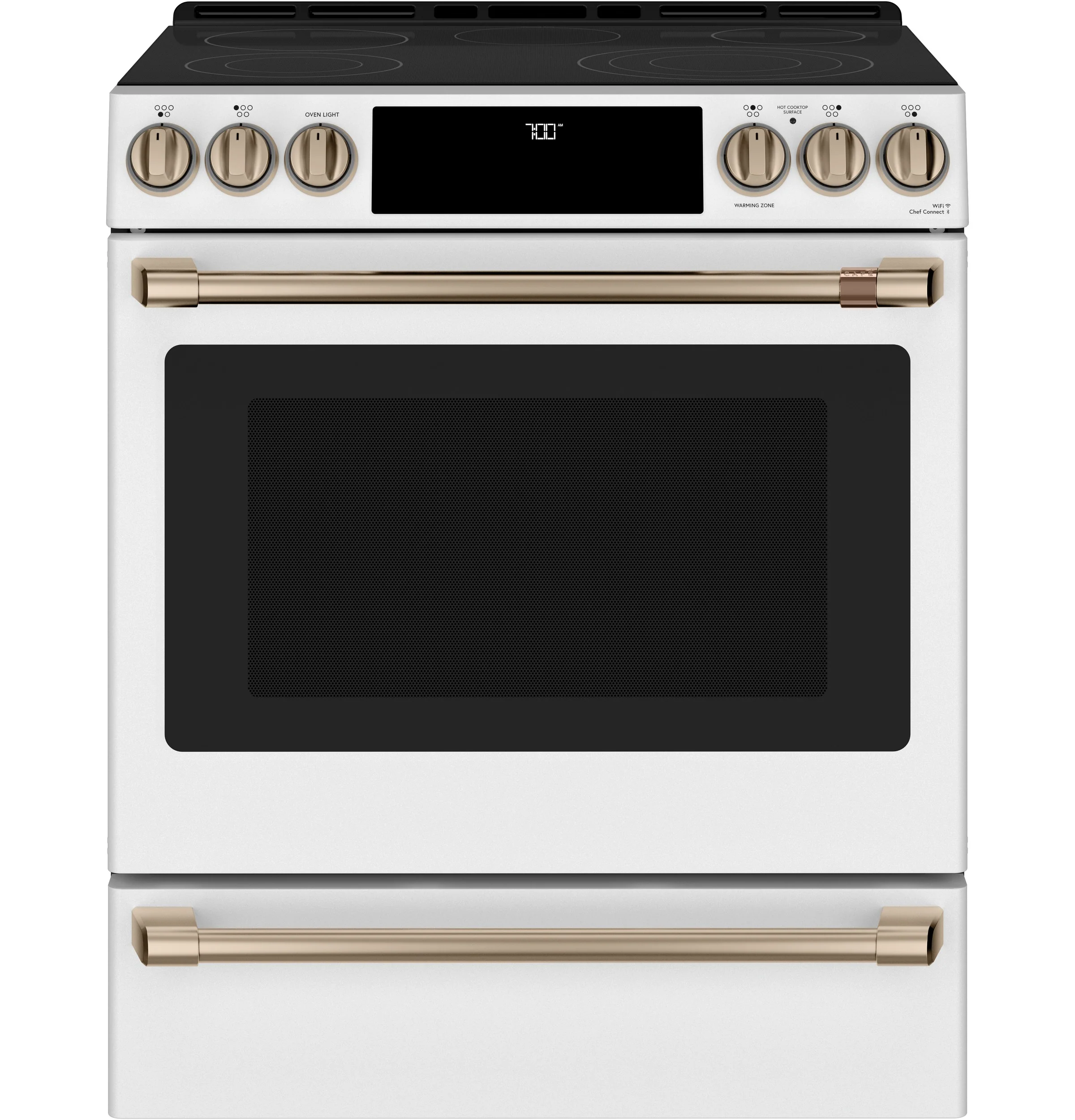 Stylish CAFÉ™ 30 Smart Slide-In Front-Control Radiant and Convection Range Environmentally Friendly