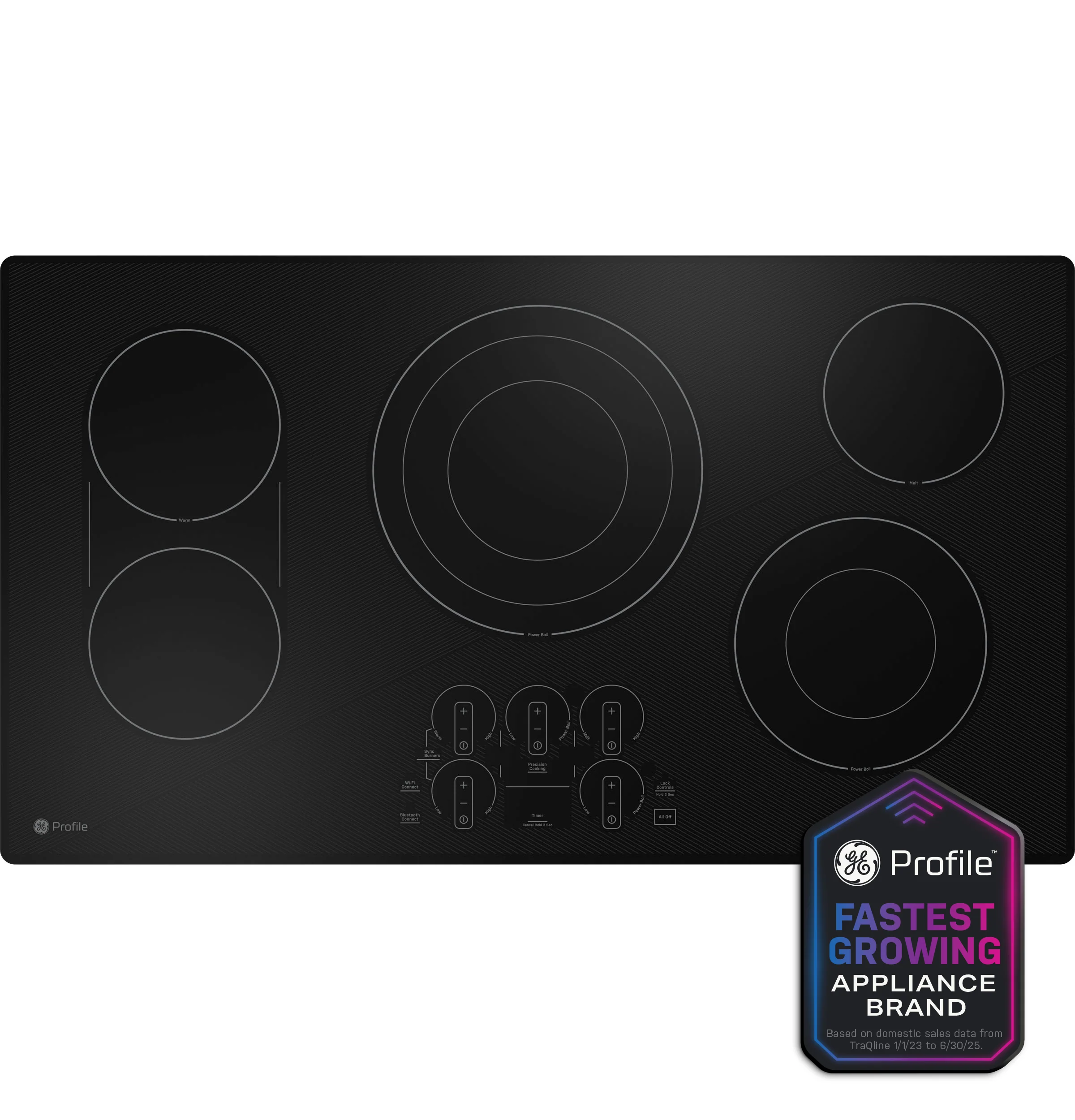 Contemporary GE Profile™ 36 Built-In Touch Control Electric Cooktop Breathable