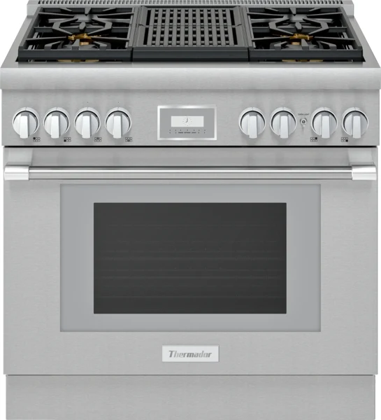 Lightweight Dual Fuel Professional Range 36” Pro Harmony® Standard Depth Stainless Steel Responsible