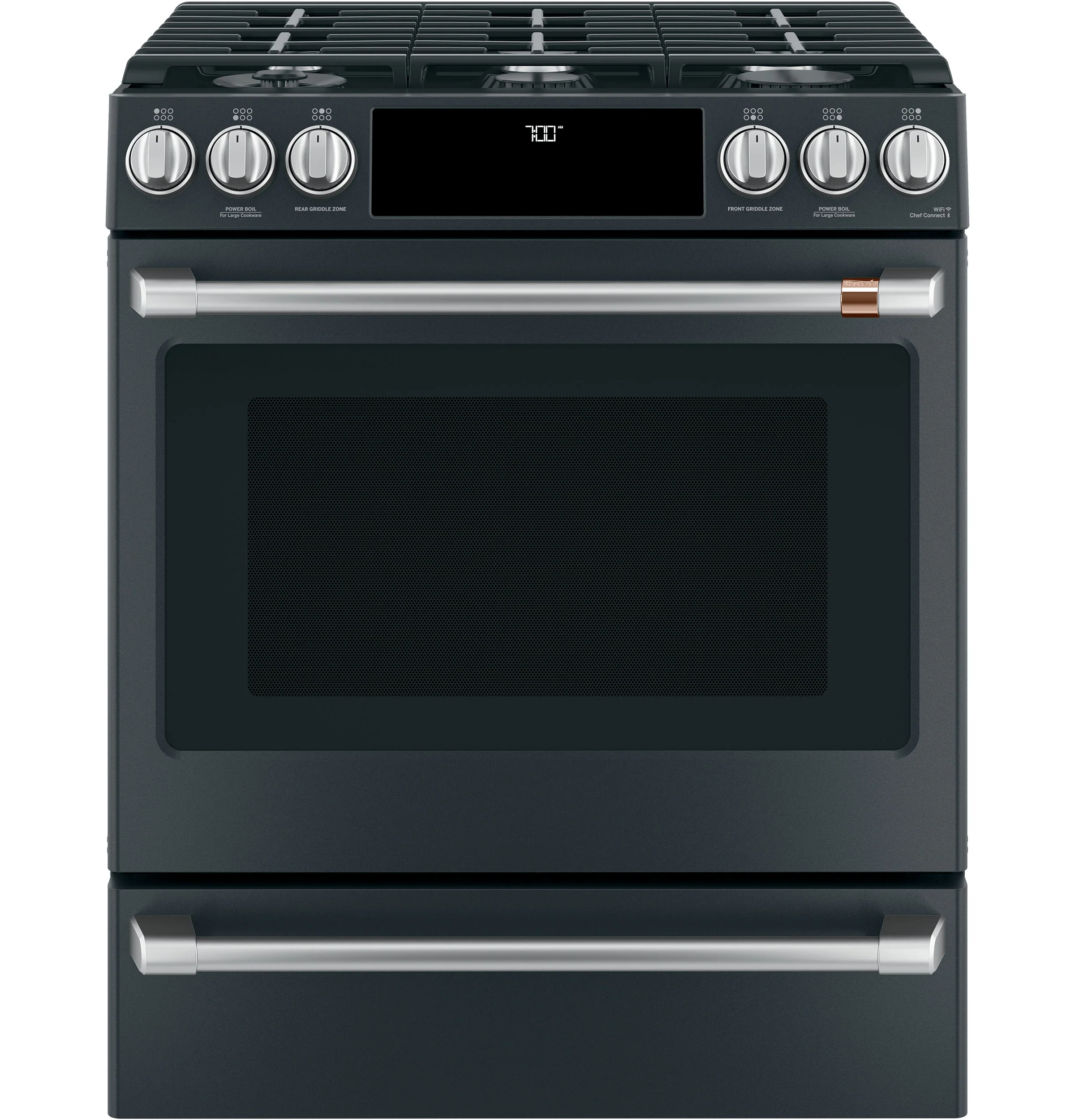 Effective CAFÉ™ 30 Smart Slide-In Front-Control Gas Range with Convection Oven Authentic